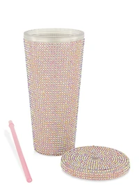 Ombre Rhinestone 22oz Tumbler, Pink