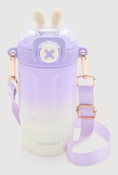 Ombre Bunny Ear Flip Top Water Bottle, Purple