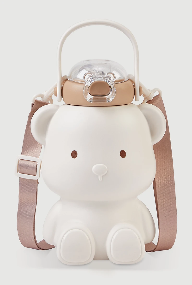Bear Water Bottle, White