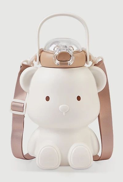Bear Water Bottle, White