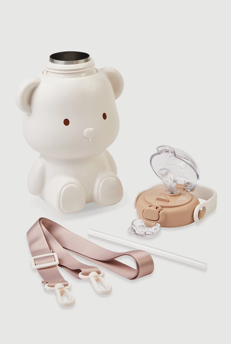 Bear Water Bottle, White