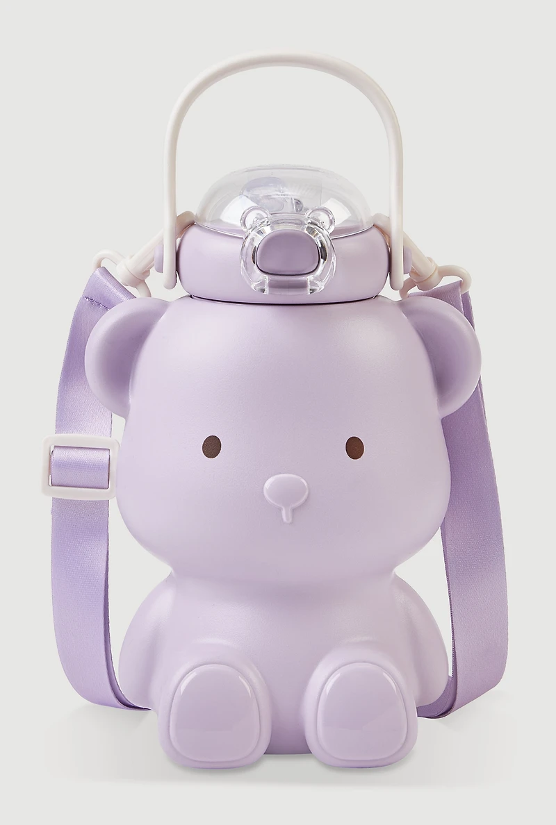 Bear Water Bottle, Purple