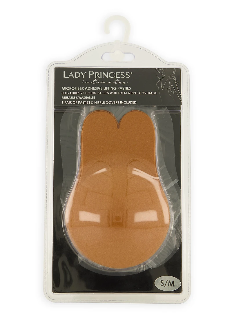 Womens Reusable Microfiber Adhesive Lifting Pasties, Brown, Size S-M