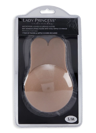 Womens Nude Adhesive Microfiber Lifting Pasties, Beige, Size L-XL