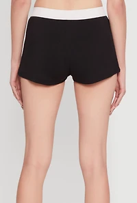 Womens Trendy Ribbed Knit Sleep Shorts, XL