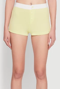 Trendy Ribbed Knit Sleep Shorts
