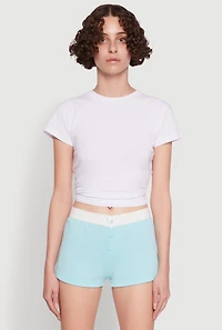 Womens Trendy Ribbed Knit Sleep Shorts,