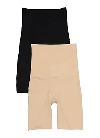Womens Snatched High Waisted Biker Shorts 2 Pack, Multi,