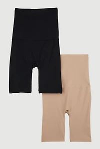 Womens Snatched High Waisted Biker Shorts 2 Pack, Multi, Size M