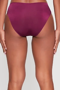Womens Seamless Bikini Panty - Comfortable Lingerie Underwear, Purple, Size XL