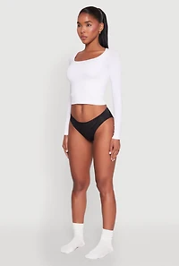 Womens Basic Bikini Panty, Black, Size XL