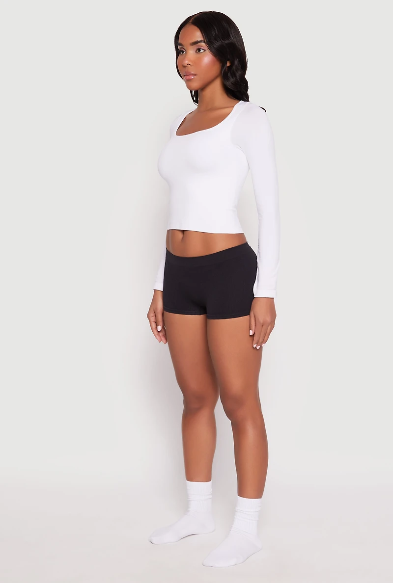Rib Knit Seamless Boyshort Panty