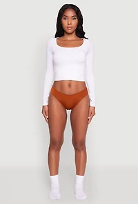 Womens Seamless Comfortable Stylish Underwear, Brown, Size XL