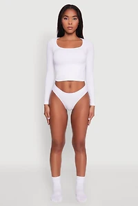 Womens Seamless Lingerie Panty for Comfort, White,