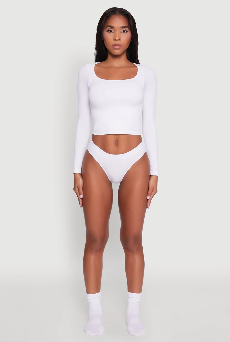 Womens Seamless Lingerie Panty for Comfort, White, Size XL