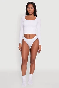 Womens Seamless Lingerie Panty for Comfort, White,