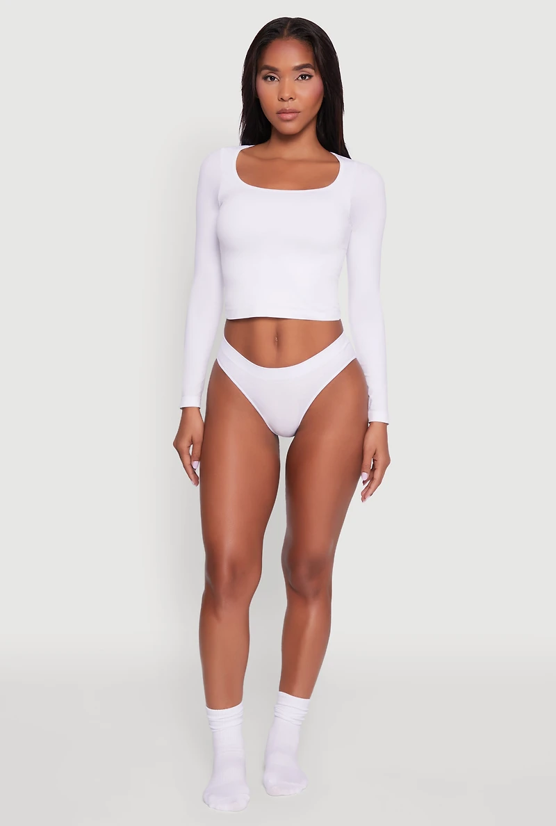 Womens Seamless Lingerie Panty for Comfort, White, Size XL