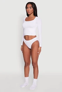 Womens Seamless Lingerie Panty for Comfort, White,