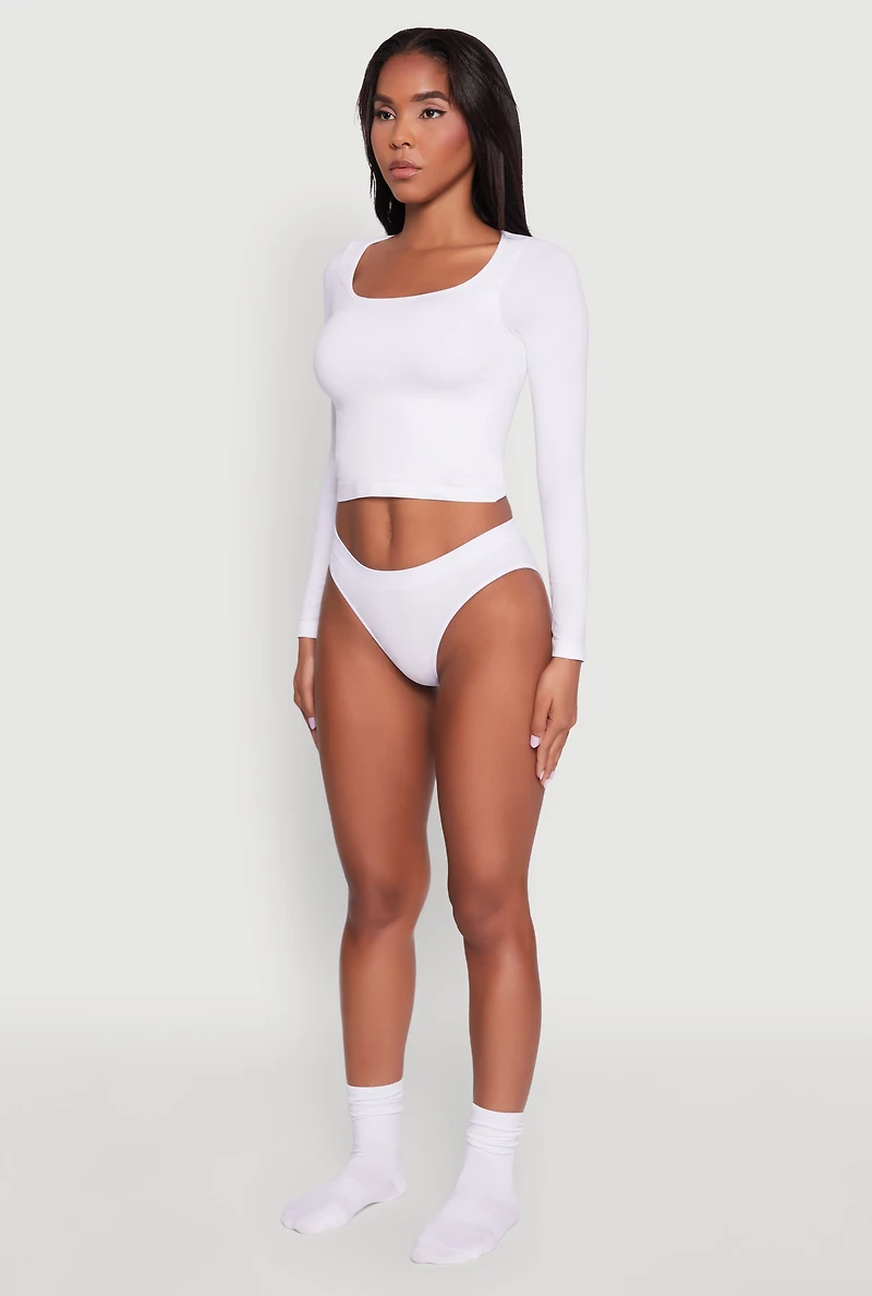 Womens Seamless Lingerie Panty for Comfort, White, Size XL
