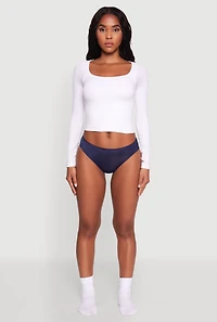 Womens Seamless Solid Bikini Panty,