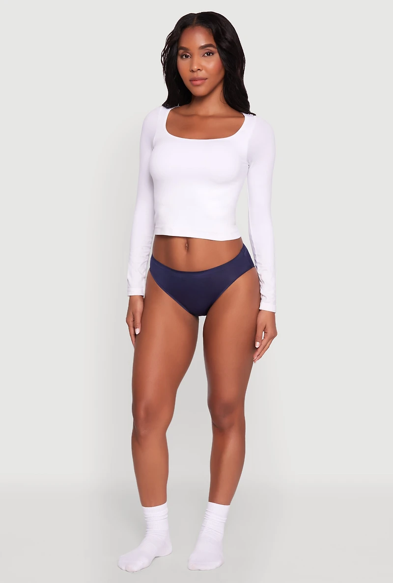 Womens Seamless Solid Bikini Panty,