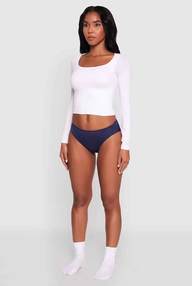 Womens Seamless Solid Bikini Panty,