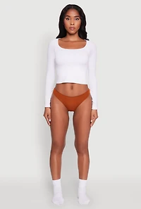 Womens Comfortable Solid Thong Panty,