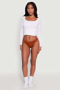 Womens Comfortable Solid Thong Panty,