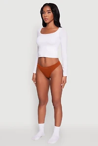 Womens Comfortable Solid Thong Panty,