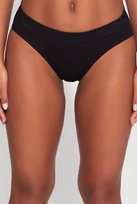 Seamless Ribbed Knit Solid Bikini Panty