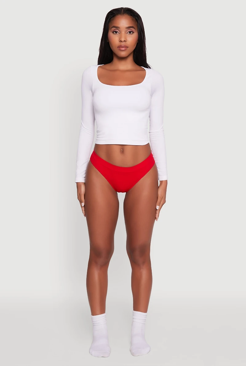 Solid Seamless Bikini Underwear