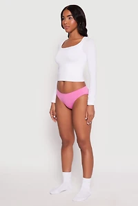 Womens Seamless Bikini Panty, Pink, Size L