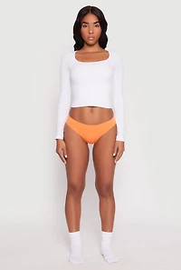 Womens Seamless Bikini Panty, Orange,