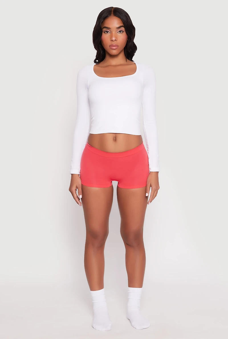 Womens Seamless Boyshort Panty, Pink,