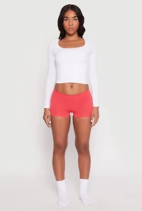 Womens Seamless Boyshort Panty, Pink,