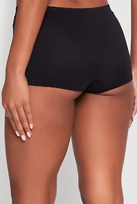 Womens Comfortable and Stylish Seamless Boyshort Underwear, Black, Size S