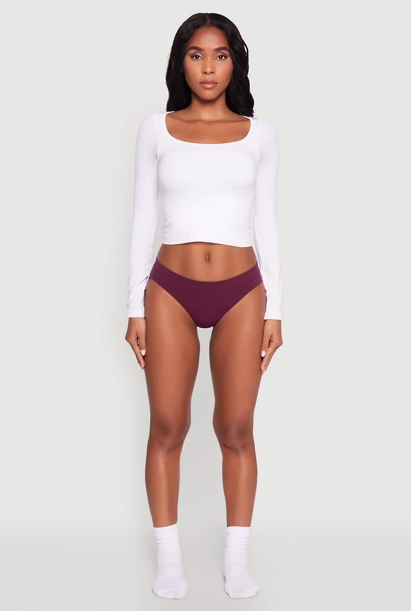 Womens Comfortable Seamless Bikini Panty, Purple, Size M