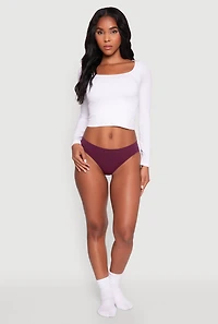 Womens Comfortable Seamless Bikini Panty, Purple, Size XL