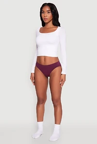 Womens Comfortable Seamless Bikini Panty, Purple, Size XL