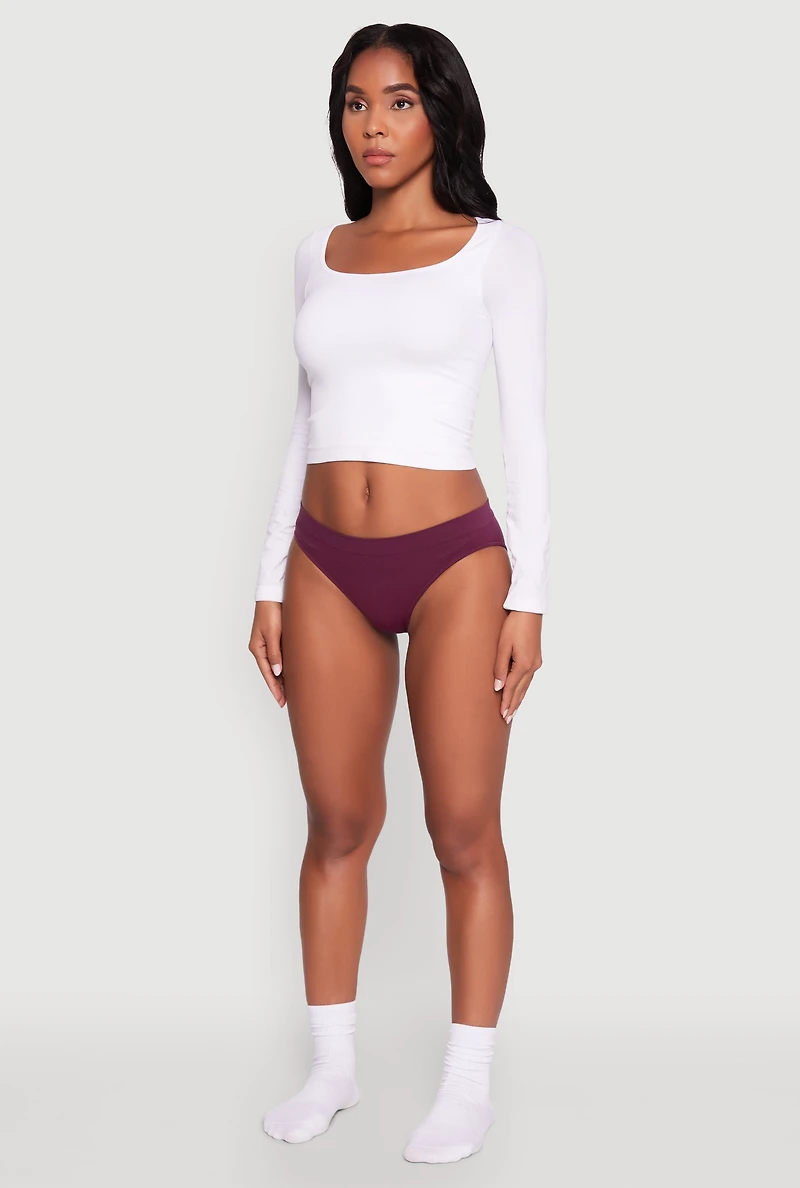 Womens Comfortable Seamless Bikini Panty, Purple, Size M