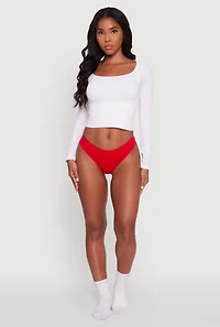 Solid Seamless Thong Underwear