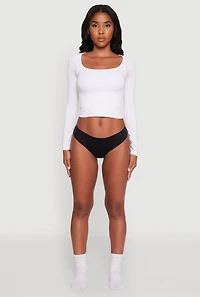 Womens Laser Cut Seamless Thong Panty,
