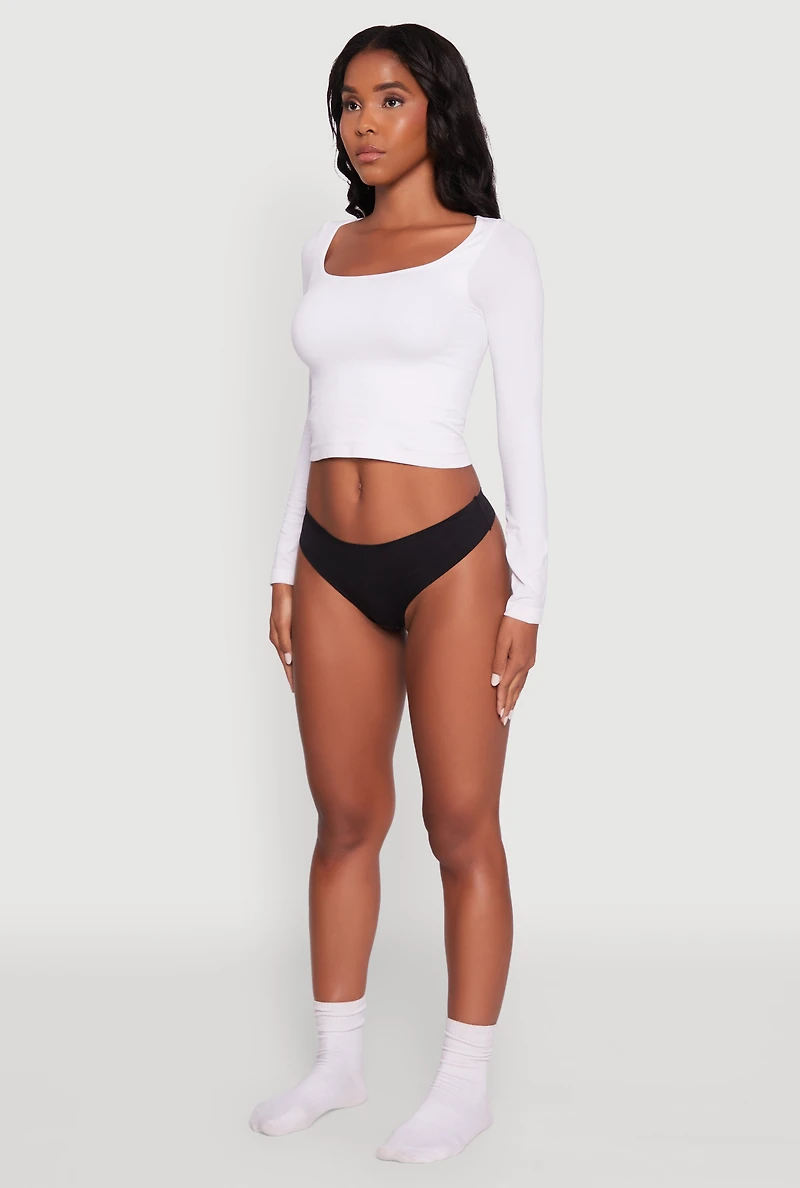 Laser Cut Seamless Thong Panty