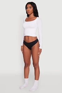 Laser Cut Seamless Thong Panty