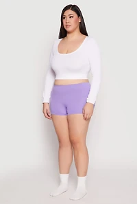 Plus Ribbed Seamless Boyshort Panty