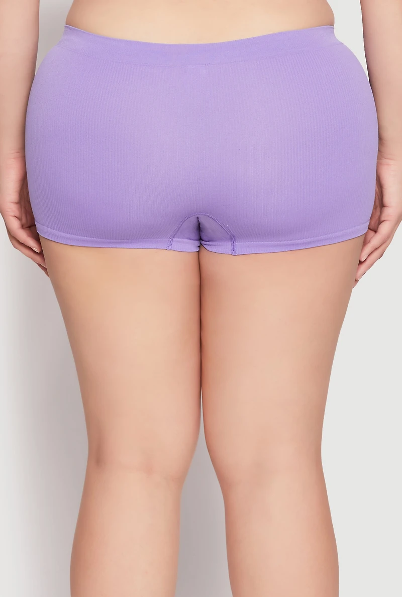 Plus Ribbed Seamless Boyshort Panty