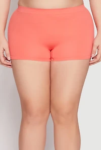 Womens Plus Ribbed Seamless Boyshort Panty,
