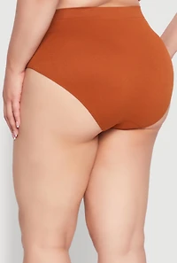 Plus Rib Knit Seamless Hipster Panty