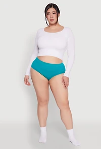 Womens Plus Seamless Rib Knit Hipster Panty, 1X