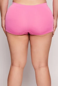 Womens Plus Size Seamless Boyshort Panty, Pink, Size 3X